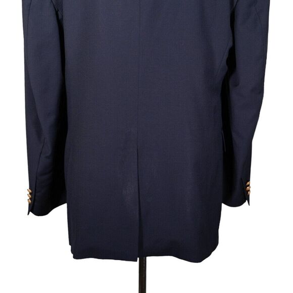 Jos. A. Bank Mens Blazer Blue 100% Wool Gold 2 Button Suit Jacket Sport Coat 44L - Picture 8 of 8